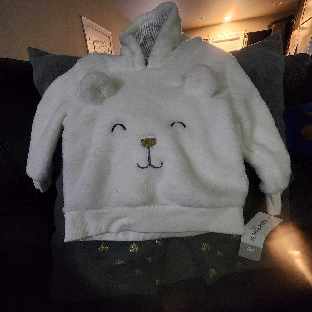 Carter's  Fuzzy Bear Hoodie Set